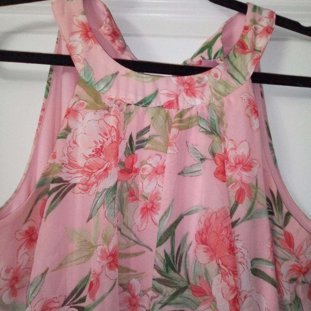 Stella & Julie Cottagecore Soft Color Palette Botanical Print Maxi Dress Size 6 - Picture 2 of 5